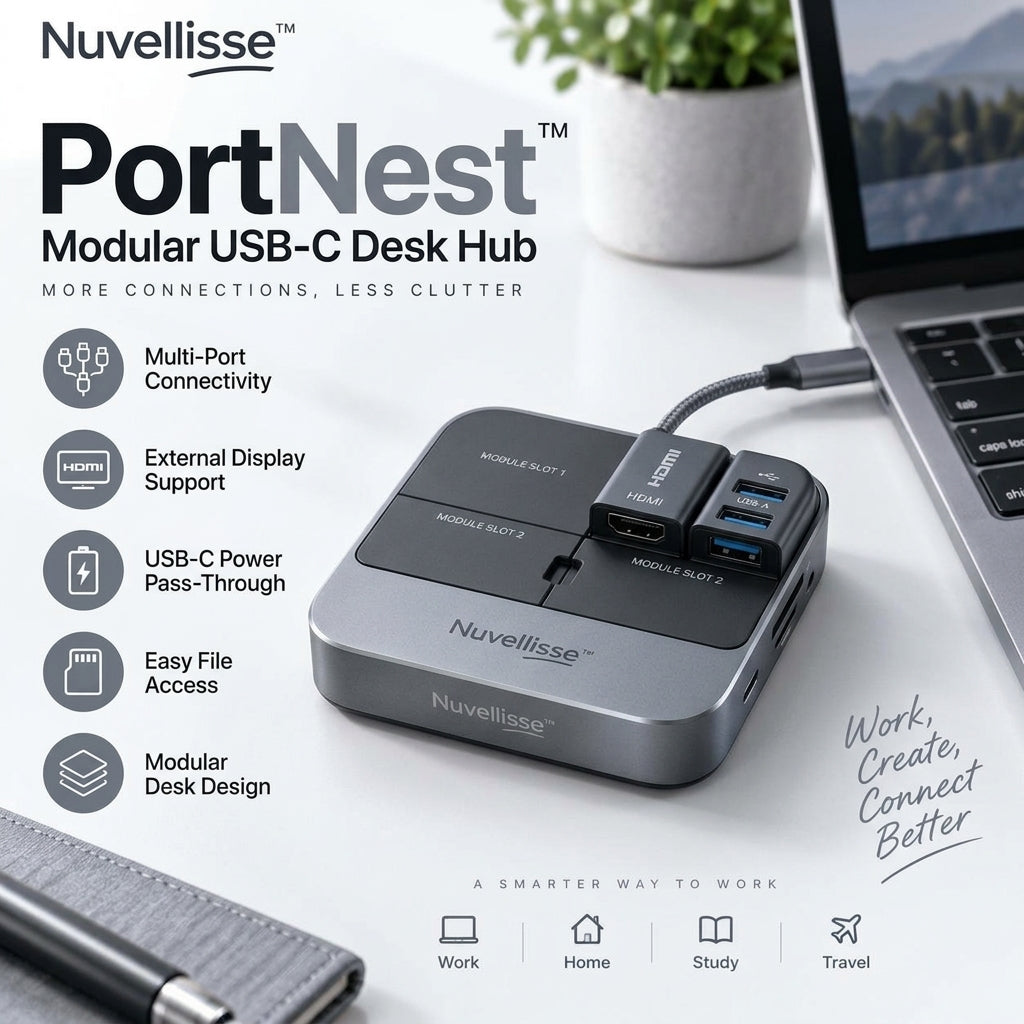 Nuvellisse™ PortNest Modular USB-C Desk Hub