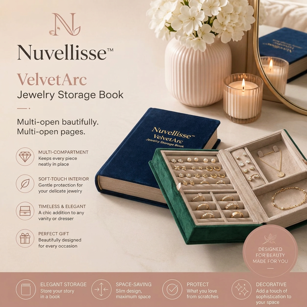 Nuvellisse™ VelvetArc Jewelry Storage Book